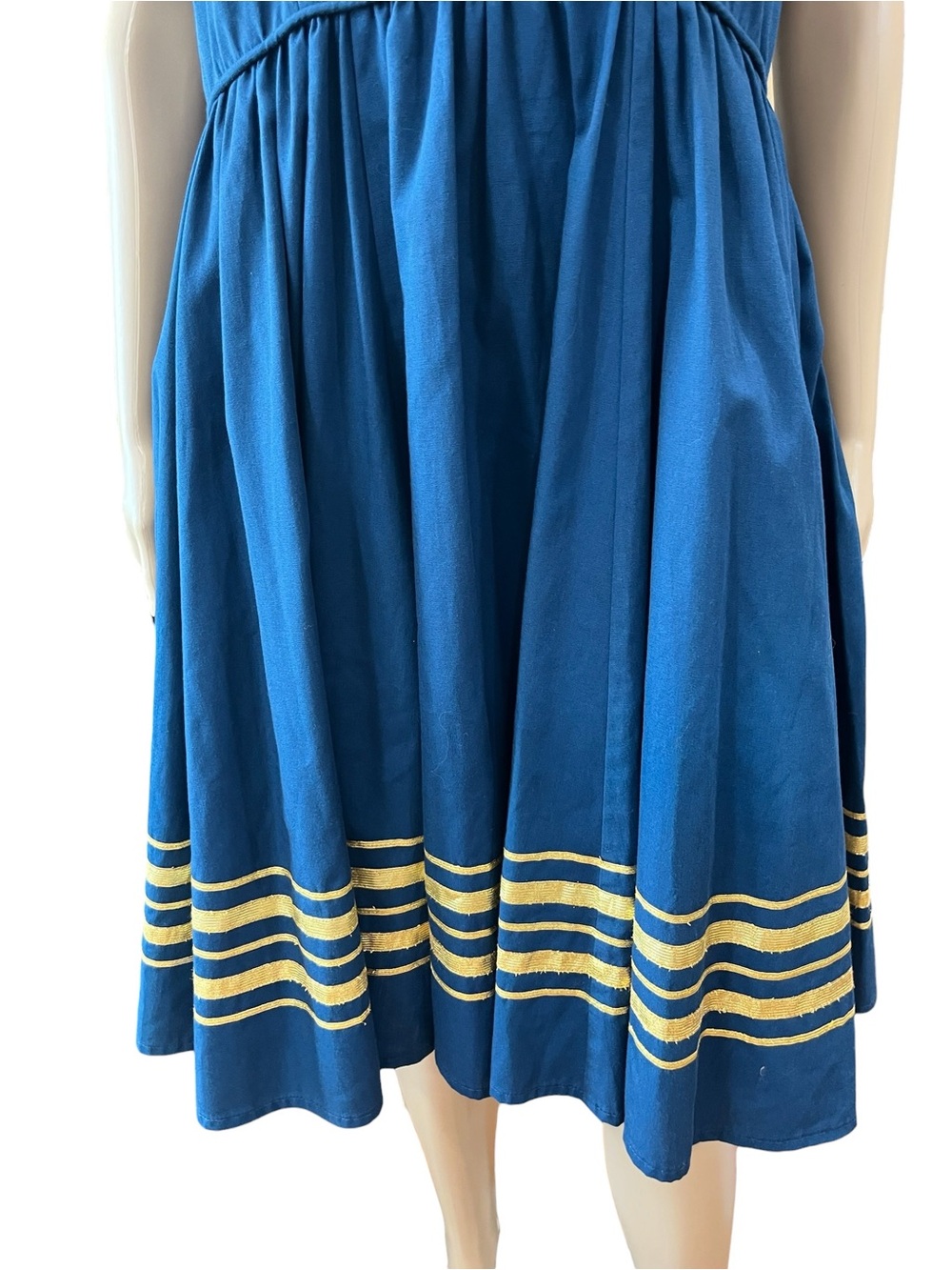 Vintage Style Blue Sailor Dress | Handmade Nautical Middy Pinup Dresee-M/L - Picture 6 of 8